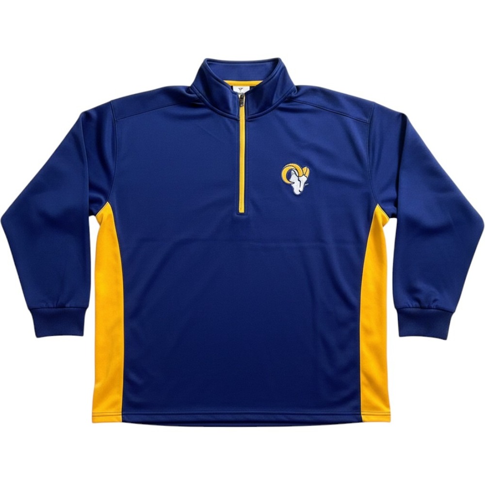 LA Rams Fanatics 1/4 Zip Mens 4XL Blue NWT Los Angeles Pullover Jacket NFL